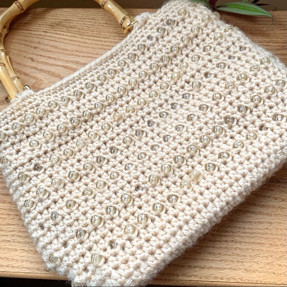 VINTAGE Woven Mini Beaded Boho Handbag Purse - Picture 6 of 10